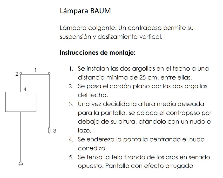 Lámpara BAUM crudo